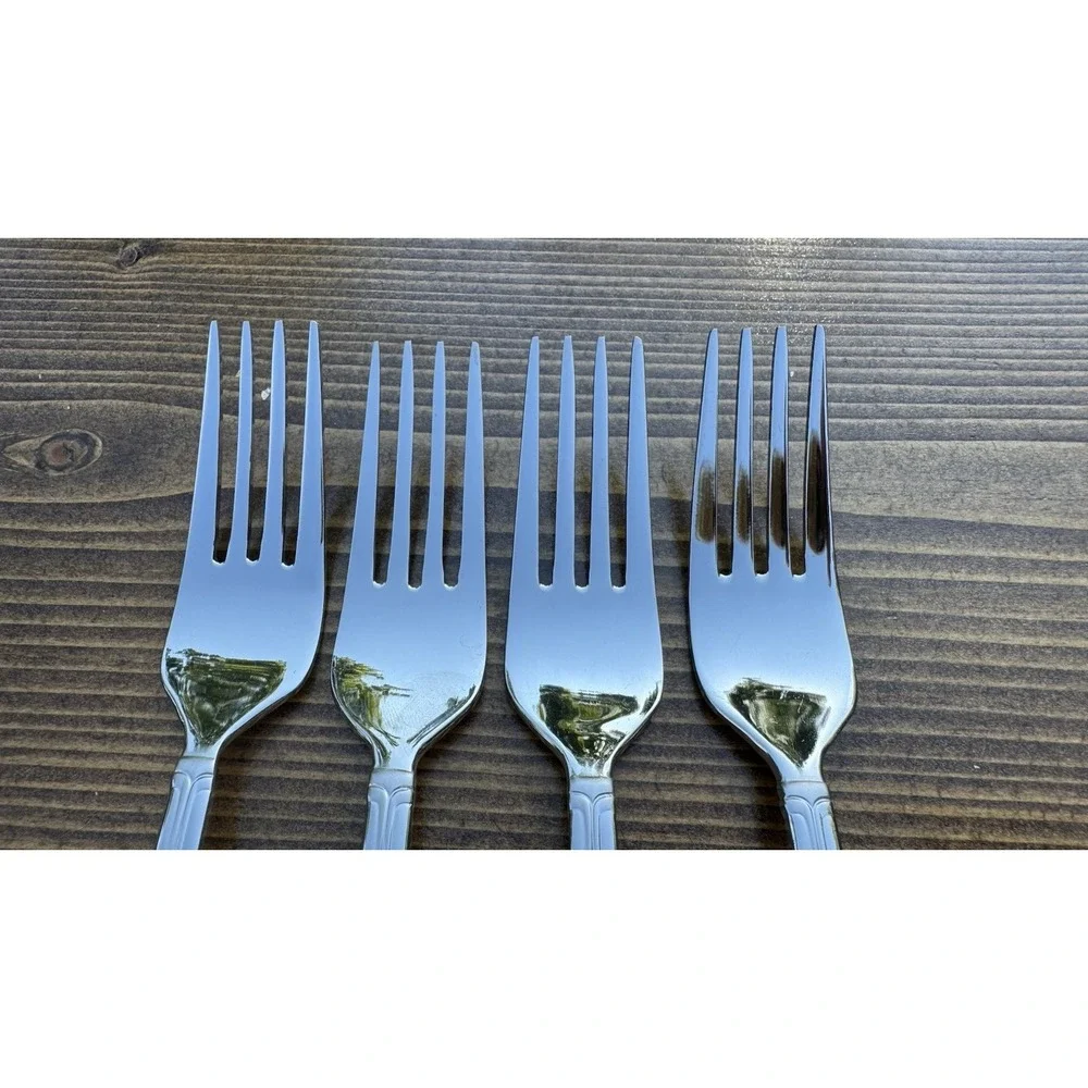Mikasa PARALLELS Salad Forks Set Of 4 Korea Stainless Flatware Replacement